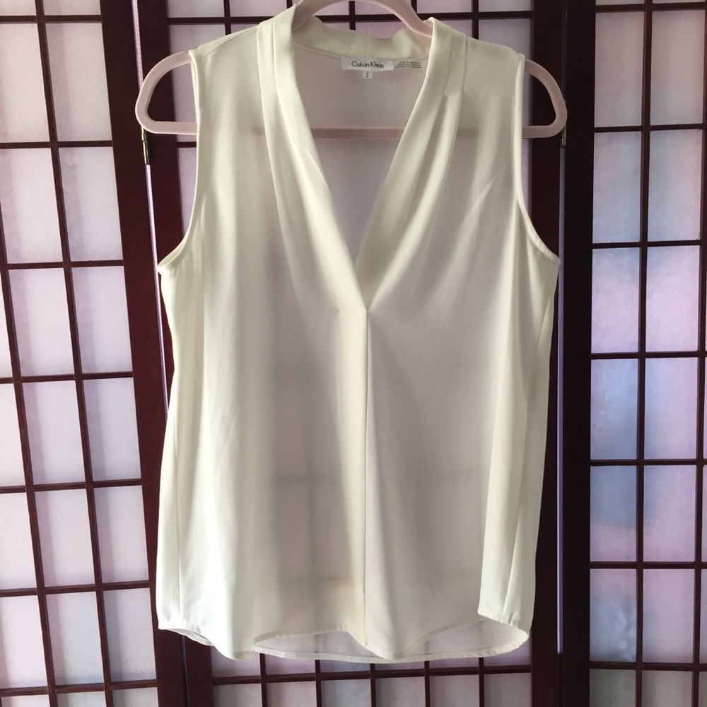 CALVIN KLEIN WHITE BLOUSE SIZE M
